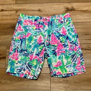 Men's Lilly Pulitzer Beaumont Short SZ 32 Bermuda Salt In The Air Green Tropical